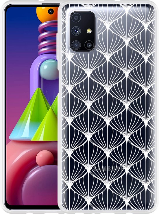 Samsung Galaxy M51 Hoesje White Abstract Pattern Designed By Cazy 