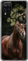 Geschikt voor Samsung Galaxy A12 hoesje - Paard - Takken - Portret - Siliconen Telefoonhoesje