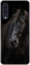 Geschikt voor Samsung Galaxy A50 hoesje - Paard - Licht - Zwart - Siliconen Telefoonhoesje