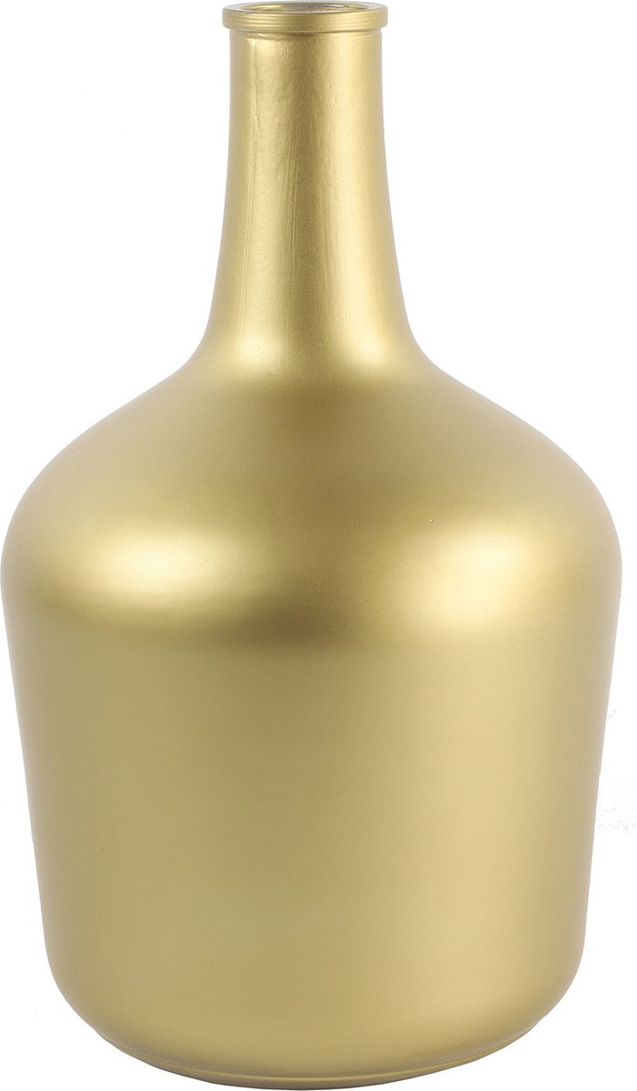 Countryfield bloemen en deco takken Vaas - mat goud - glas - XL fles - 25 x 42 cm