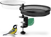 Wildlife Friend® Vogelvoederhuisje & Vogelbadje - Balkonhouder Ø 18cm I 2-in-1 Tuin Metaal Voor Zomer Vogelvoer