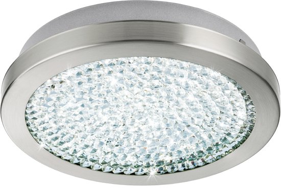 EGLO Arezzo 2 - Plafondlamp - 1 Lichts - Ø280mm. - Nikkel-Mat - Helder