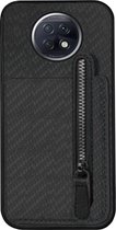 ADEL Kunstleren Back Cover Pasjeshouder Portemonnee Hoesje Geschikt voor Xiaomi Redmi Note 9T (5G) - Zwart