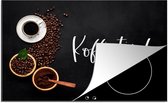 KitchenYeah® Inductie beschermer 81x52 cm - Koffietijd - Spreuken - Quotes - Koffie - Keuken - Kookplaataccessoires - Afdekplaat voor kookplaat - Inductiebeschermer - Inductiemat - Inductieplaat mat