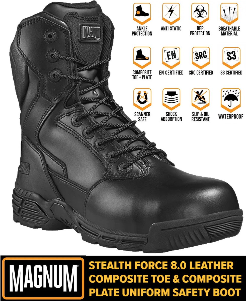 Magnum Stealth Force 8.0 leather CTCP<br /> boots schoen zwart
