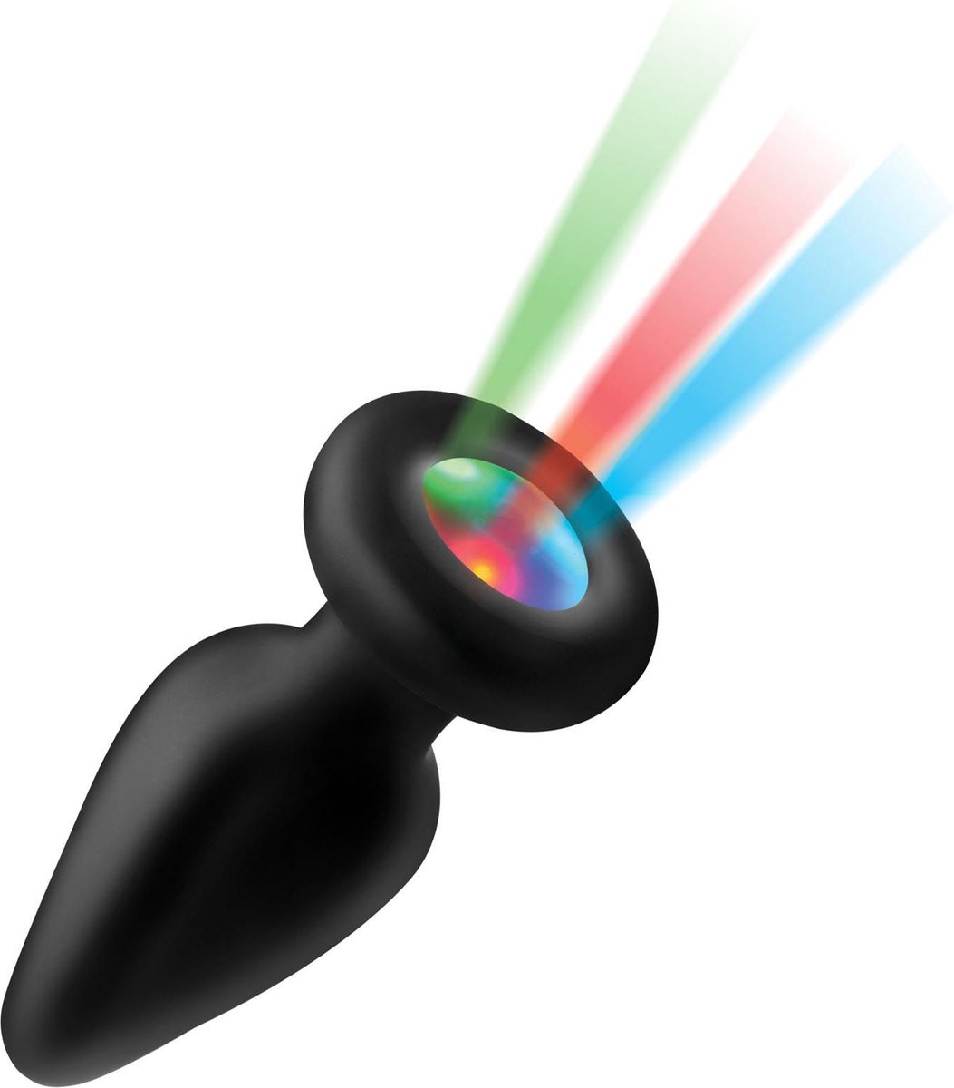 XR Brands Light-Up - Silicone Butt Plug - Medium black