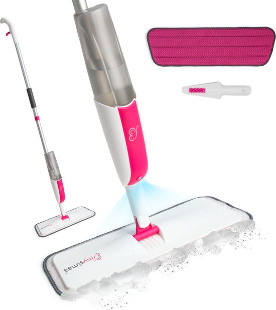 Foto: Mysimaa by blumfeldt glisten spray mop wismop 2 in 1 vloerwisser universele reiniging met sproeifunctie watertank microvezel mop 39 x 125 x 12 5 cm voor alle oppervlakken