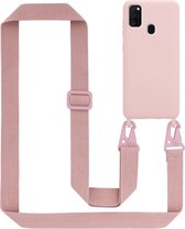 Cadorabo Mobiele telefoon ketting geschikt voor Samsung Galaxy M21 / M30s in LIQUID ROZE - Silicone beschermhoes met lengte verstelbare koord riem