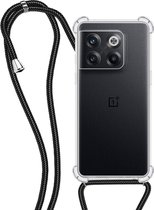 Hoes Geschikt voor OnePlus 10T Hoesje Transparant Met Telefoonkoord Cover Shock Proof Case Koord Hoes