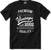 Vintage Legend Sinds 2002 - verjaardag en feest cadeau - Kado tip - T-Shirt - Unisex - Zwart - Maat M