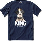 King Of Cuteness | Honden - Dogs - Hond - T-Shirt - Unisex - Navy Blue - Maat 4XL