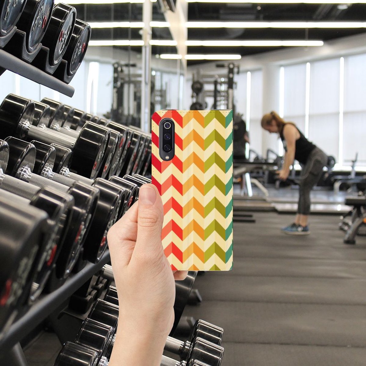 Xiaomi Mi 9 Hoesje met Magneet Zigzag Multi Color