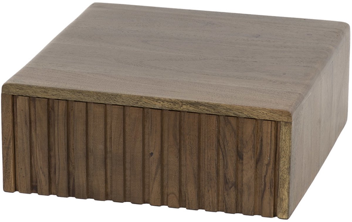 G***-M Giga Meubel Nachtkastje Carve - Bruin Acaciahout - 35x35x14cm
