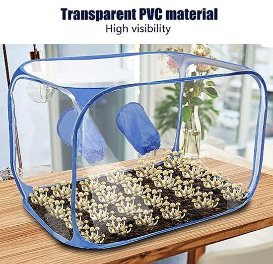 Mushroom Growing Silent Air Box, Mushroom Growing Kit for Home, Mushroom Tent Store Your Mycology Mushroom Grow Bags with 2 Arm Gates — afbeelding 2