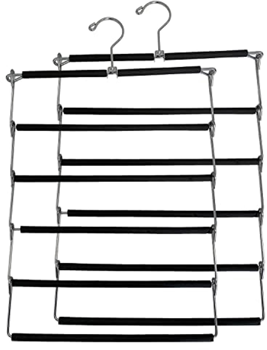 5-laags ruimtebesparende antislip broek hanger met draaibare haak