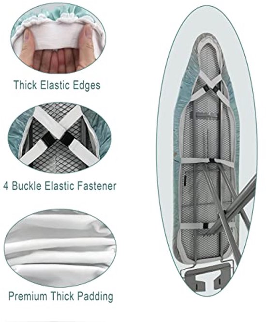 Strijkplankhoes met anti-kleuring en niet-stick technologie, standaard 15x54 inch