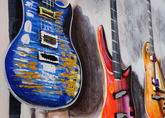 Peinture à l'huile peinte à la main Guitare