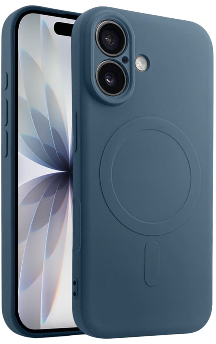 Casify Siliconen Hoesje geschikt voor MagSafe iPhone 17 Hoesje - Blauw