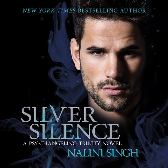 Cover van 'Silver Silence' met een man met donker haar en een baard, omringd door blauwe rook.