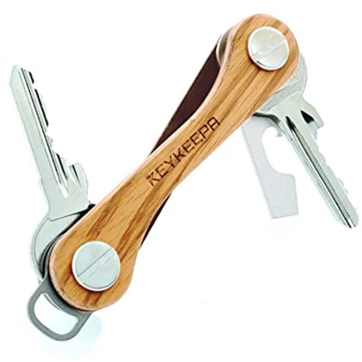 Houten Sleutelorganizer voor 12 Sleutels met Flesopener en Oogje
