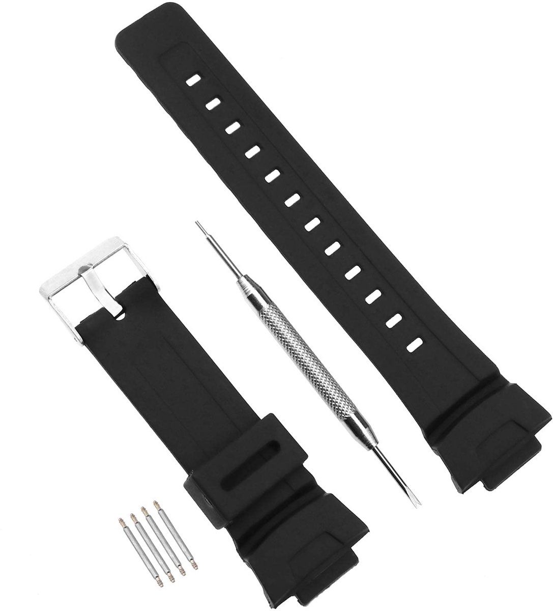 16mm Zwart Rubber Waterdicht Horlogebandje Vervanging Horlogebandje Band Horloge Riem Compatibel met Casio GLX GA-200 GA-150 GA-201 GA-300