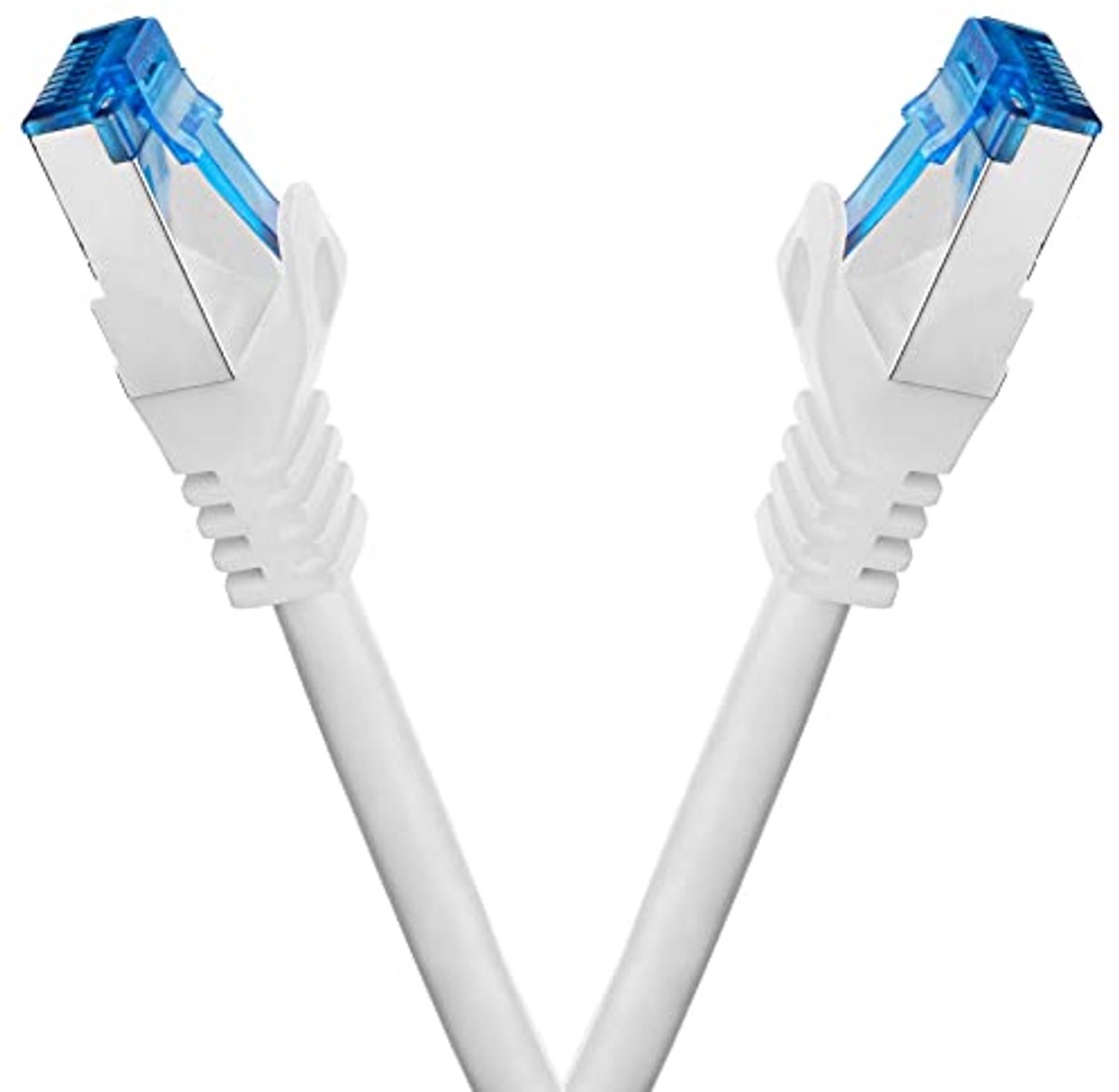 Image of 2 stuks - 0,15 m CAT.7 Gigabit patchkabel - koperen netwerkkabel voor LAN DSL - RJ45 Ethernet kabel 15 cm