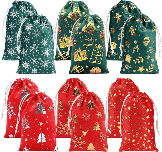 50 stks Kerst Cellofaan Zakken voor Snoepjes en Koekjes