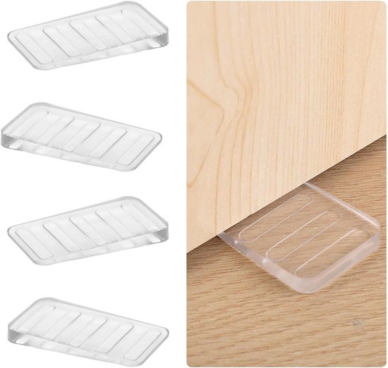 4 stuks meubelwiggen, rubber, deurwig, antislip, deurstopper, kunststof deurstopper, kunststof wiggen, compensatieplaten voor het nivelleren van oneffen tafels, commodepoten, toiletten en meer meubels