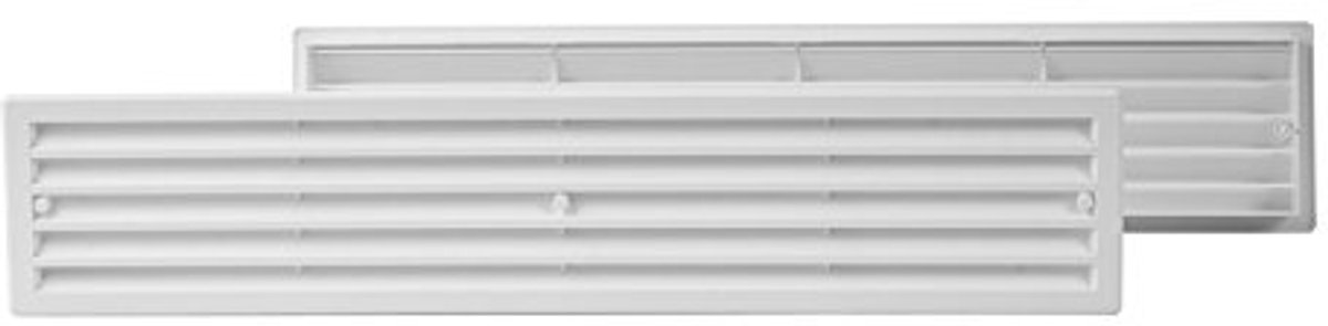 Ventilatierooster 450 x 92 mm - Wit Kunststof Deurrooster voor Badkamer en Keuken