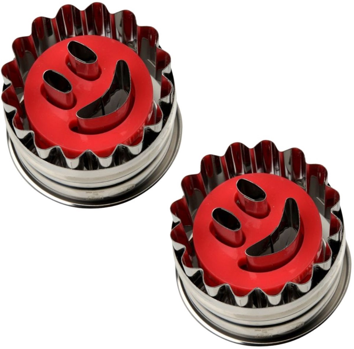 Set van 2 Linzer koekjesuitstekers smiley motief Dr Oetker Kerst