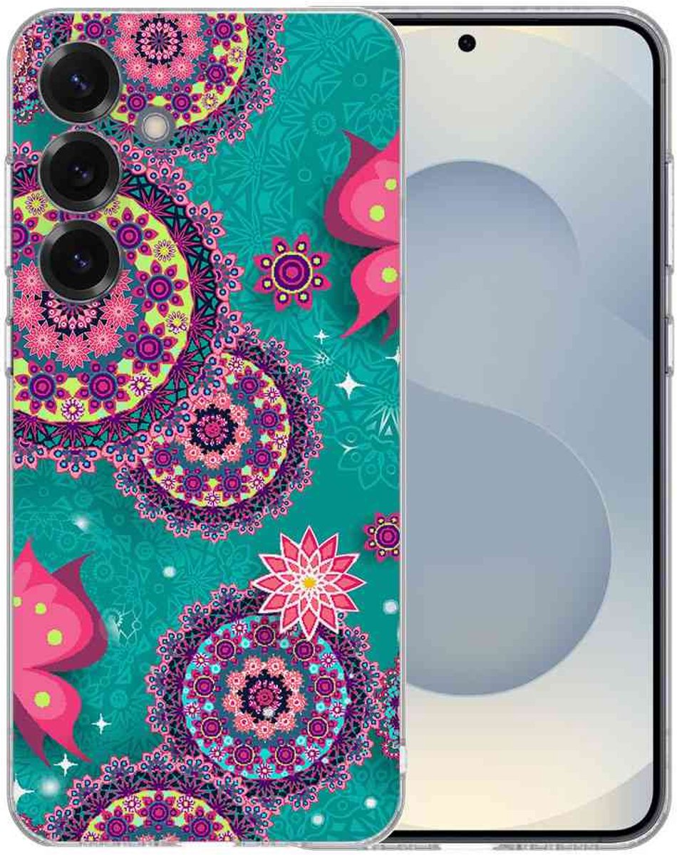 TPU Hoesje Samsung Galaxy S25 - Cirkels en Vlinders Backcover