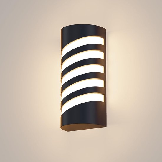 Zwarte buitenwandlamp Reed met arm