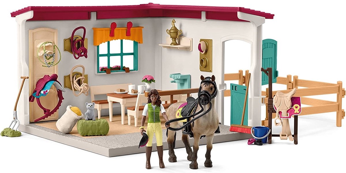 Schleich HORSE CLUB Zadelkamer- Beweegbaar Figuurtje - Afneembaar Zadel & Hoofdstel - Paarden Speelgoed - Kinderspeelgoed - 42591 — afbeelding 17