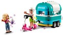 LEGO Friends mobiele bubbelthee stand met twee poppetjes en een scooter.