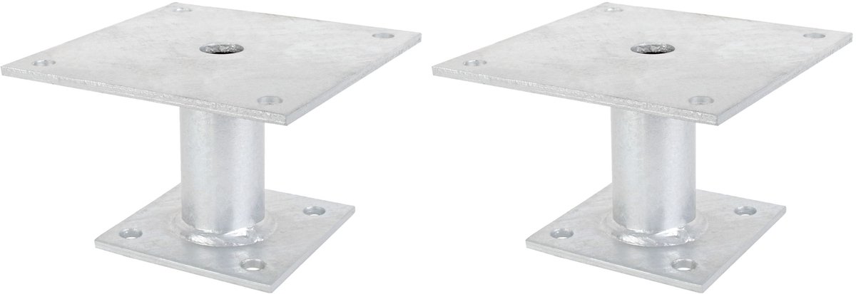 Alberts 2 x paaldrager, plaat 150x100 mm, buis-Ø 42 mm, thermisch verzinkt, voor opschroeven