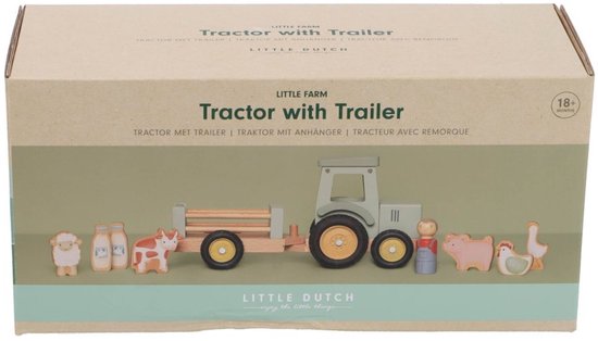 Tracteur Little Dutch avec remorque Little Farm - Véhicule jouet