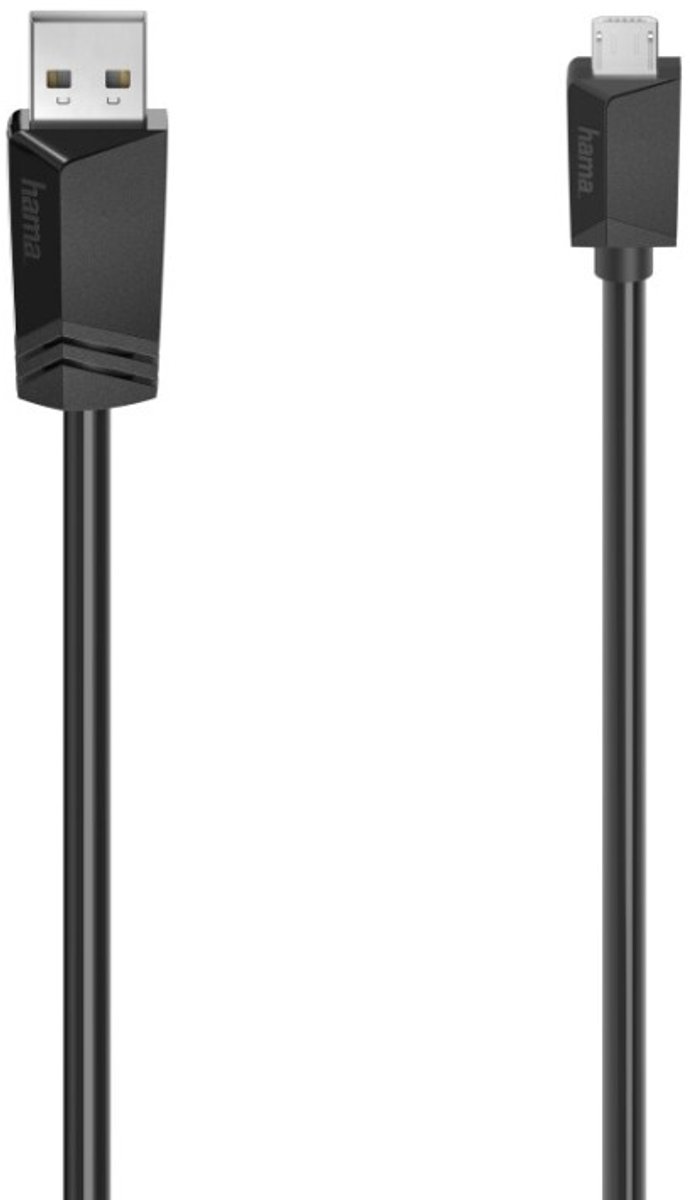 Hama USB-kabel USB 2.0 USB-micro-B stekker, USB-A stekker 3.00 m Zwart 00200609