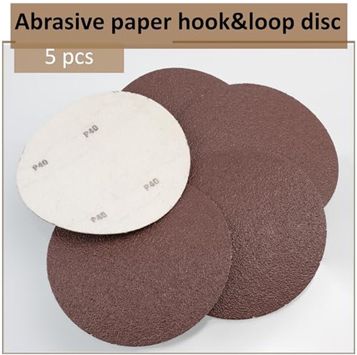 C77015 - Set van 5 Schuurdiscs Ã˜ 150 mm van Vezel - Korrelgrootte P40 Zelfklevend