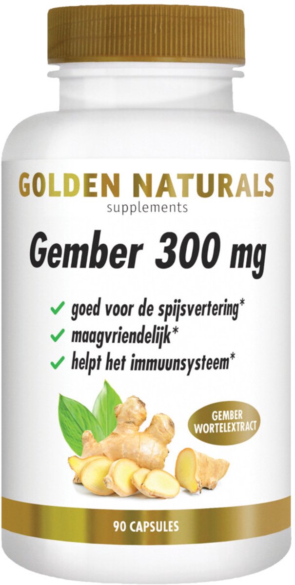 Golden Naturals - Gember 300 mg - 2 x 90 capsules - Voordeelverpakking