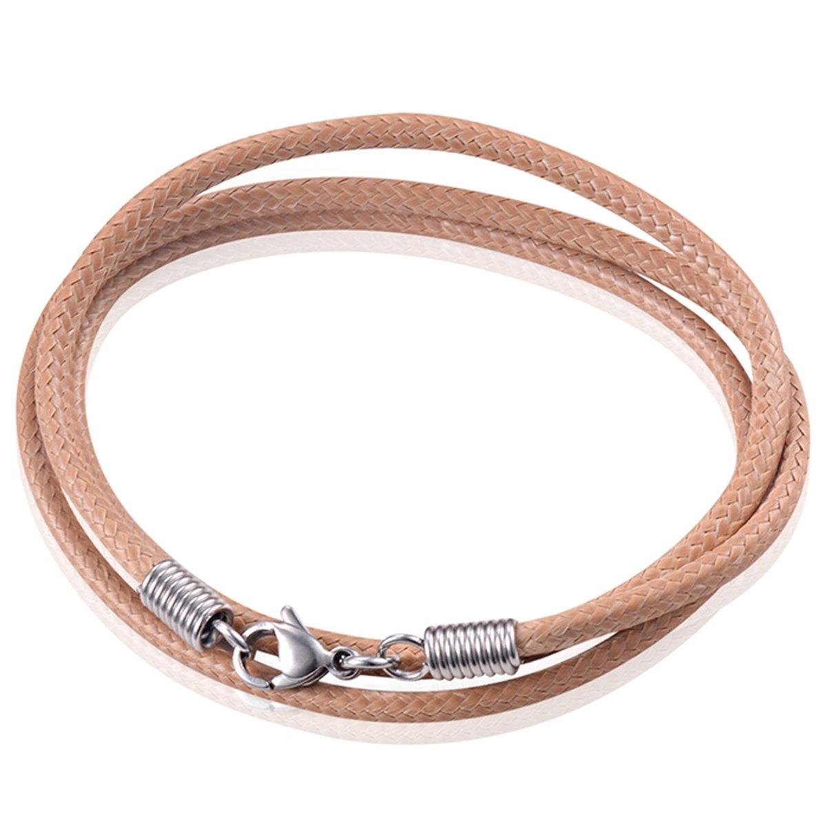 LGT Jewels waxkoord ketting Lichtbruin - 2.5mm-55cm