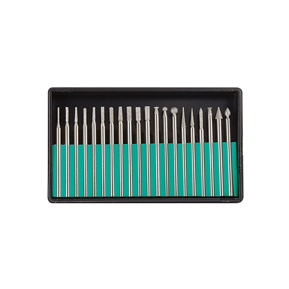 Diamantfreesset - 20 diamantgecoate freesjes met verschillende profielen - ideaal voor de fijnste frees- en slijpwerkzaamheden in de fijnmechanica en modelbouw