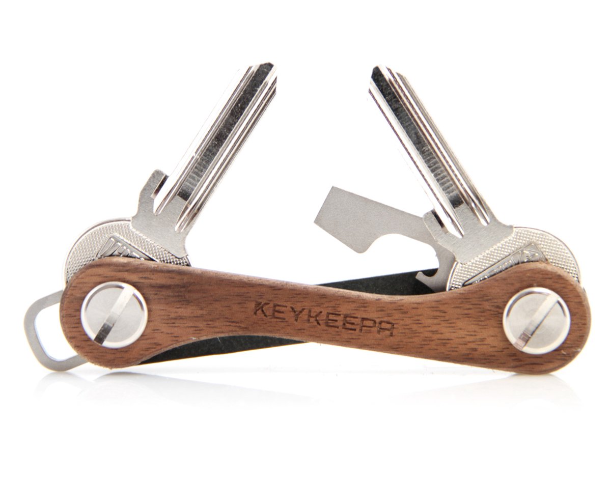 Keykeepa walnoot voor maximaal 12 sleutels, bruin