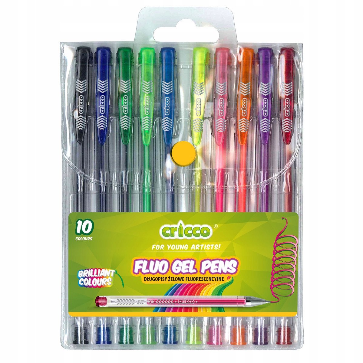Cricco Fluorescerende Gelpennen - 10 Levendige Kleuren