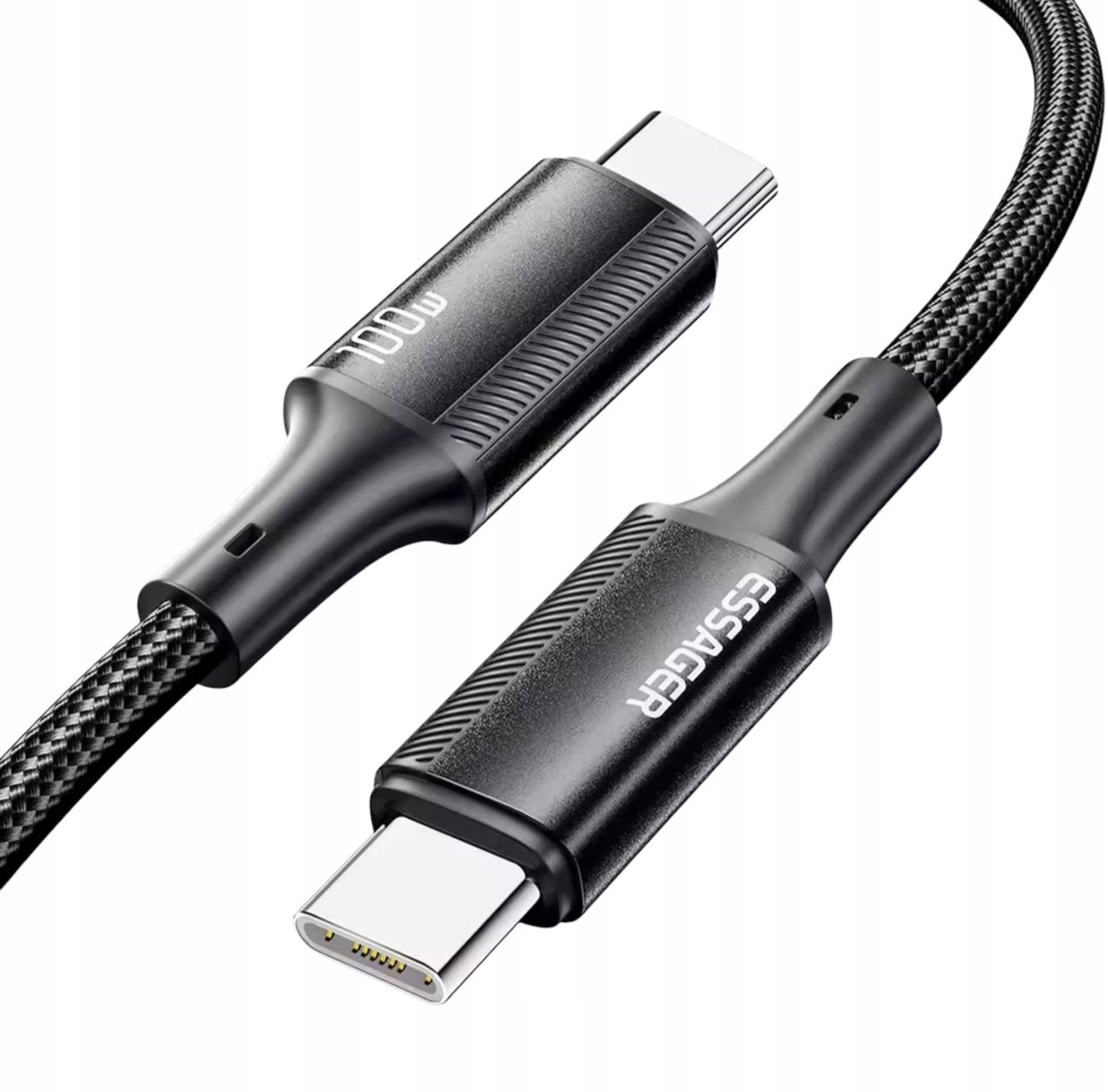 Essager USB-C naar USB-C Kabel 3m PD 100W QC4.0 5A Nylon Zwart