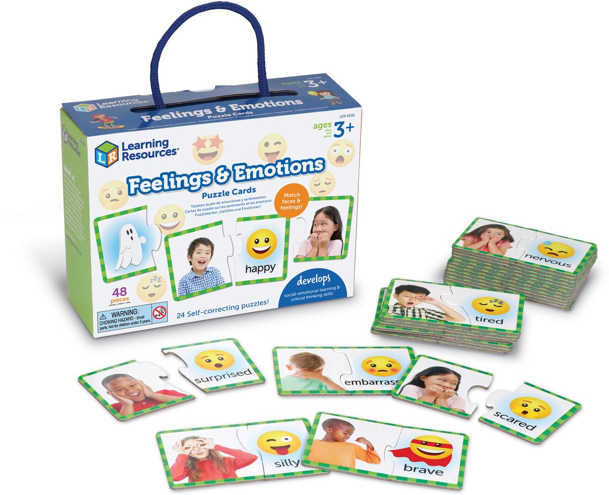 Learning Resources Gevoelens & Emoties Puzzelkaarten (Engels) - 3+