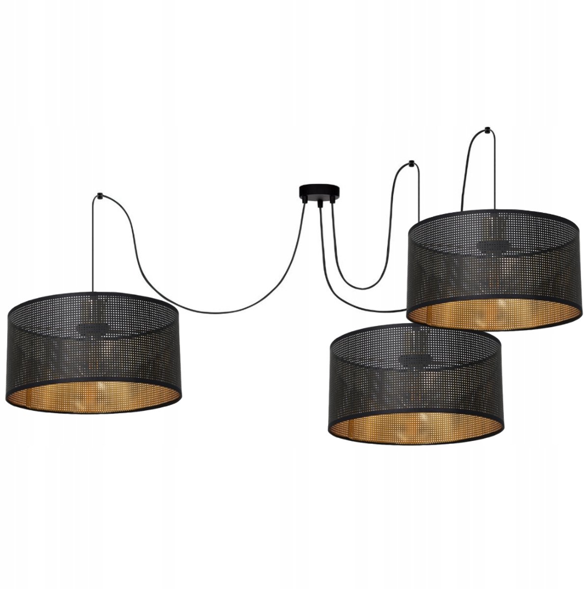 Spider Plafondlamp Goud 30cm E27 Gaatjes Effect LED