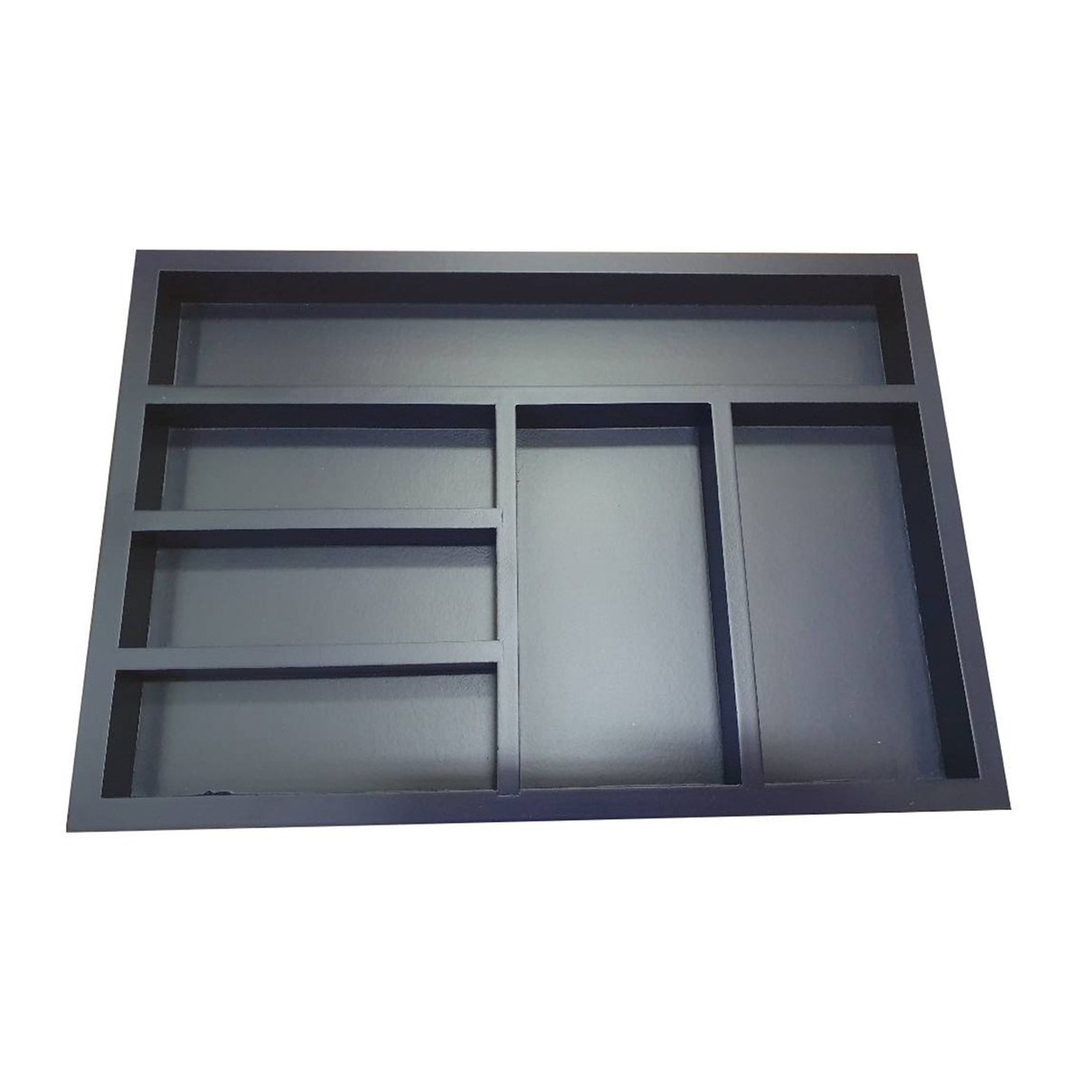 Gereedschapssorteerhulp, 6-vaks, van beukenhout, donkerblauw gelakt, ideaal voor klein gereedschap en kleine onderdelen