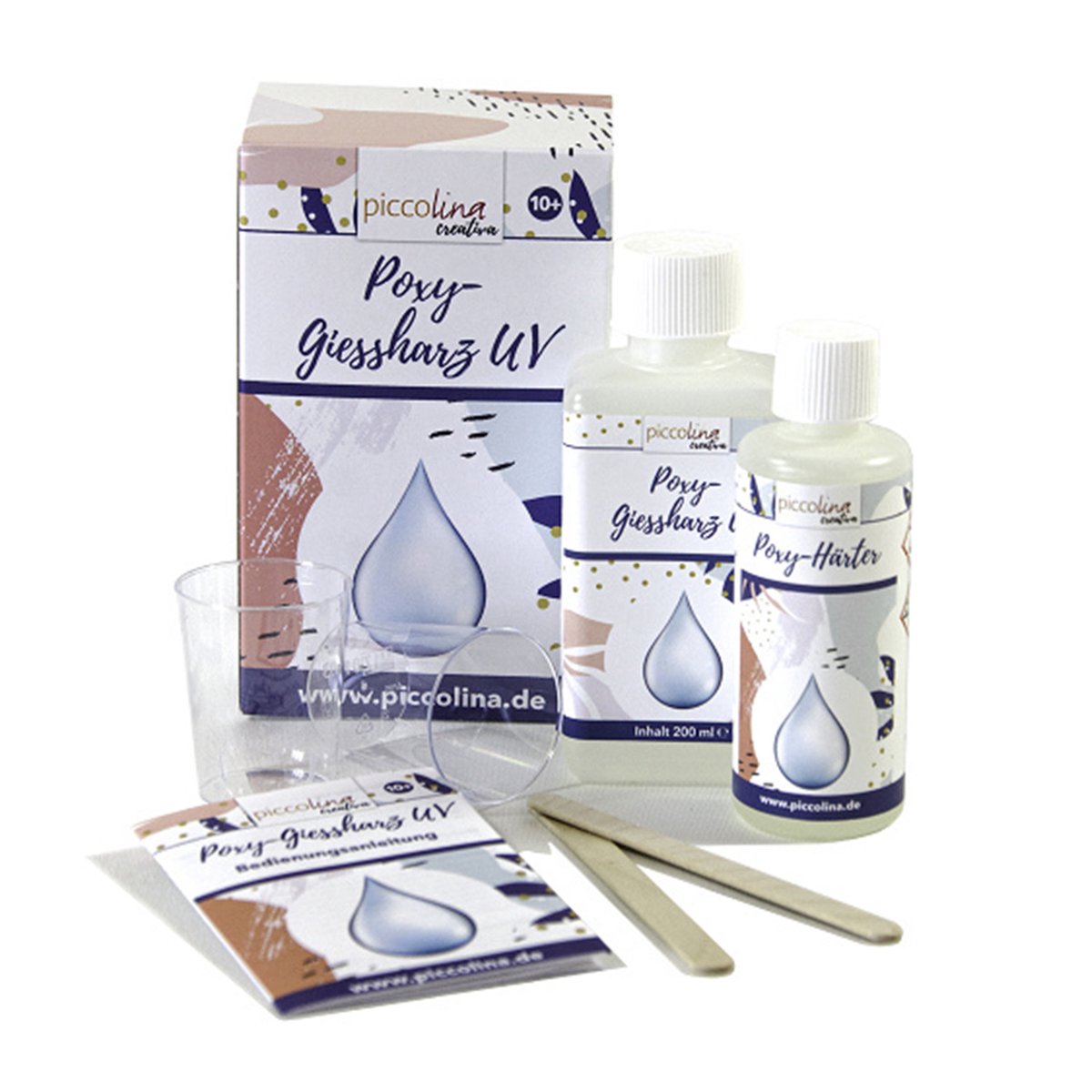 Poxy gietharsset UV - dun, watervast, oplosmiddelvrij, geurloos en UV-bestendig