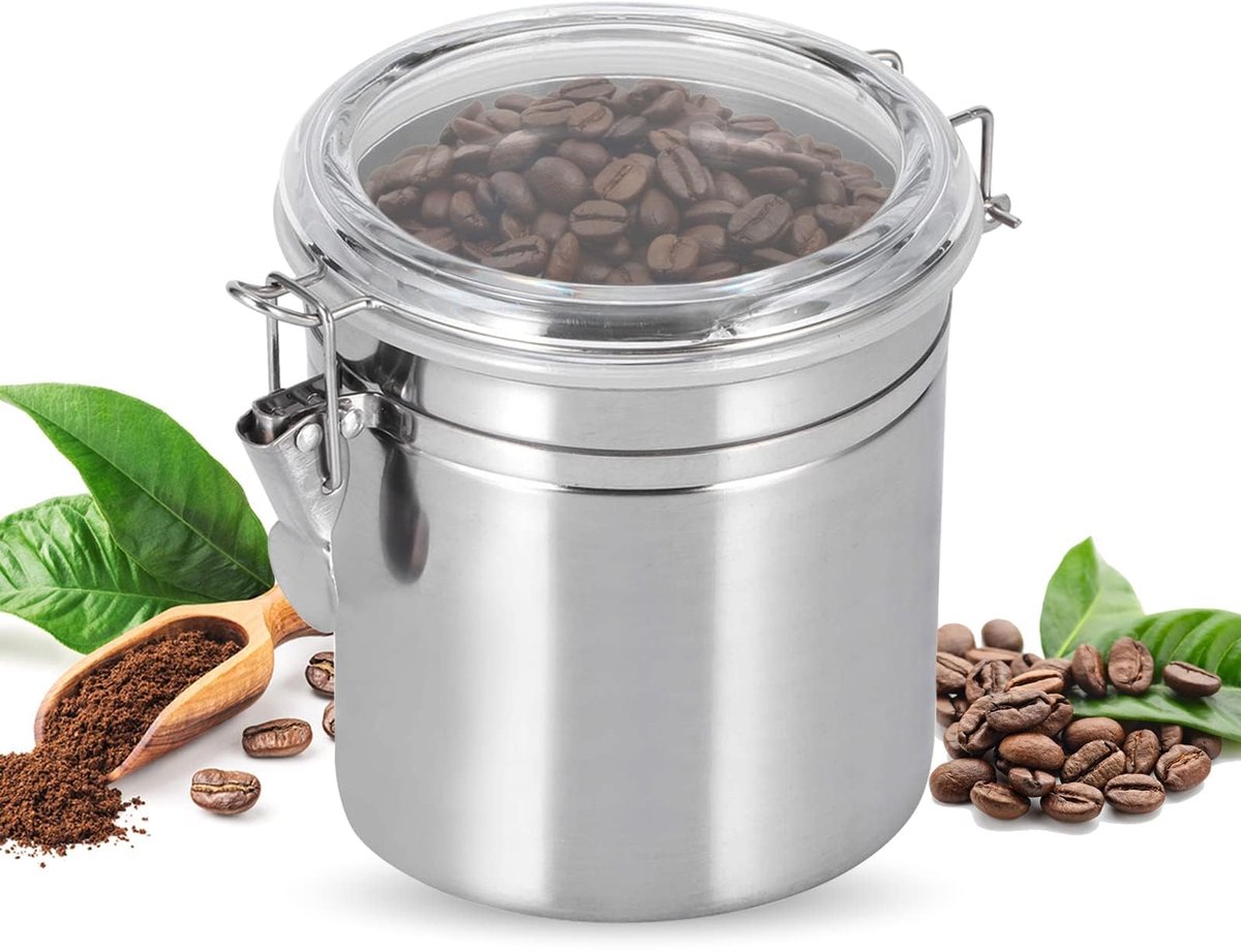 Unyqoos® Roestvrijstalen luchtdichte container voor koffie, thee en meer