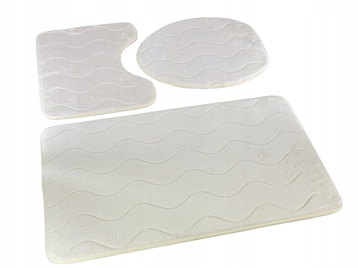 Badkamermat Sumba Ecru Antislip Set 3 Delig